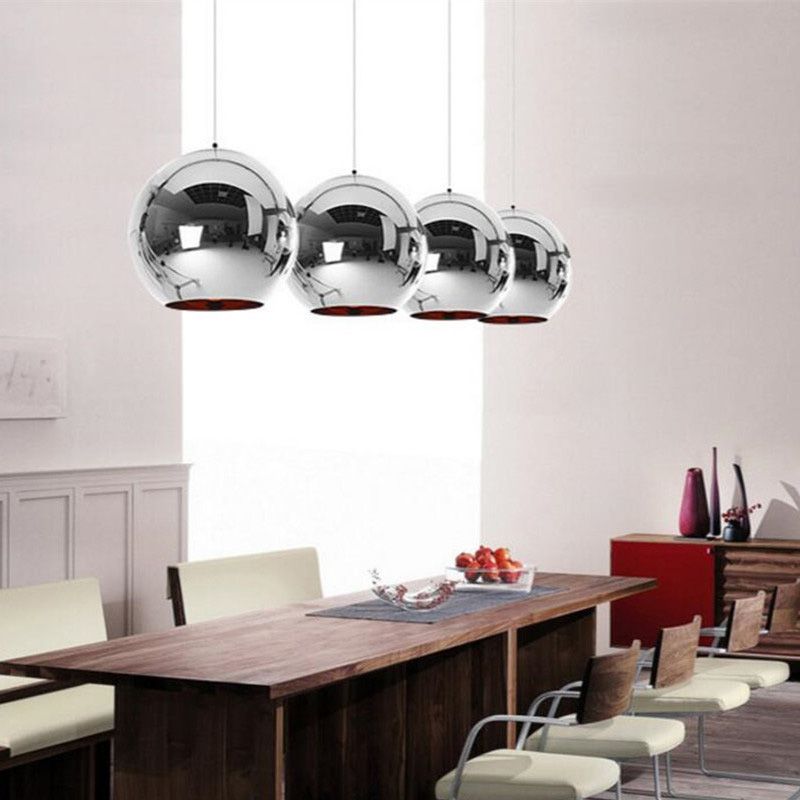 Elektroplattierte Spiegelglas Kugel Anhänger Lampe 1-Licht postmoderner Kleidungsgeschäft Dekoratives hängendes Licht