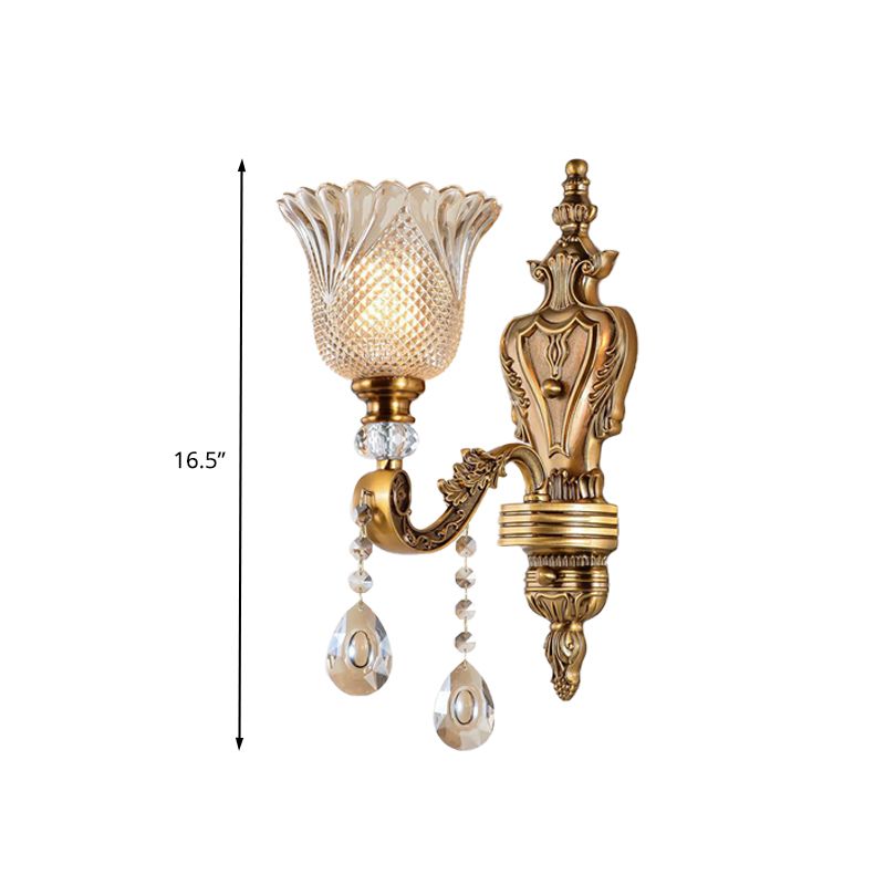 Bell Beldroom Mur Light Gifce Vintage Crystal Crystal 1 HEAD LASC MUR MUR ALIMENTATION