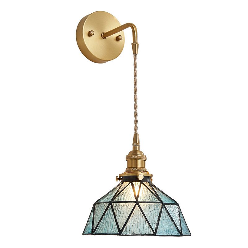 Geometric Shape Glass Wall Light Industrial Style 1 Light Wall Light Sconce