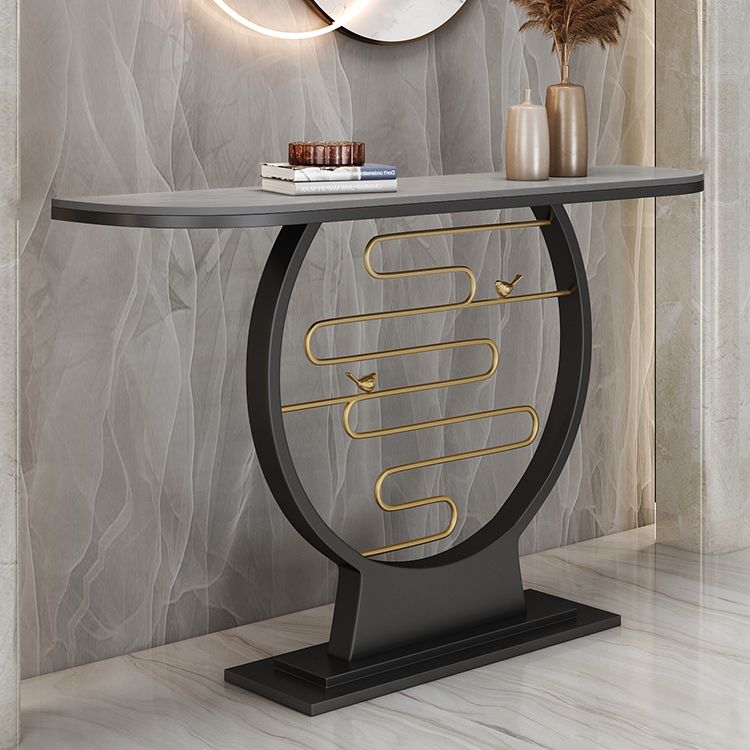 Scratch Resistant Console Table 11.8 Inch Wide Contemporary Slate Console