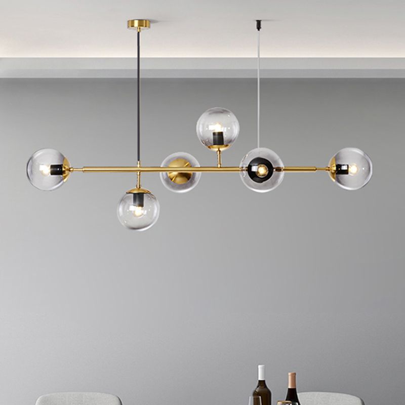 Nordic Style Hanging Lamp Ball Shape Shade Island Light Fixture for Bedroom