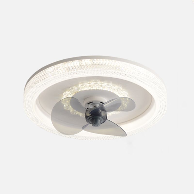 Modern Style Round Shape Ceiling Fan Lamps Metal 2 Light Ceiling Fan Lighting for Bedroom