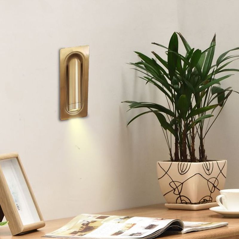 1-Light Cylinder Wall Mount Light Modern Style Metal Reading Wall Lamp