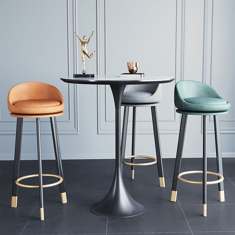 Scandinavian Home Footrest Stool Matte Finish Upholstered Bar Stools