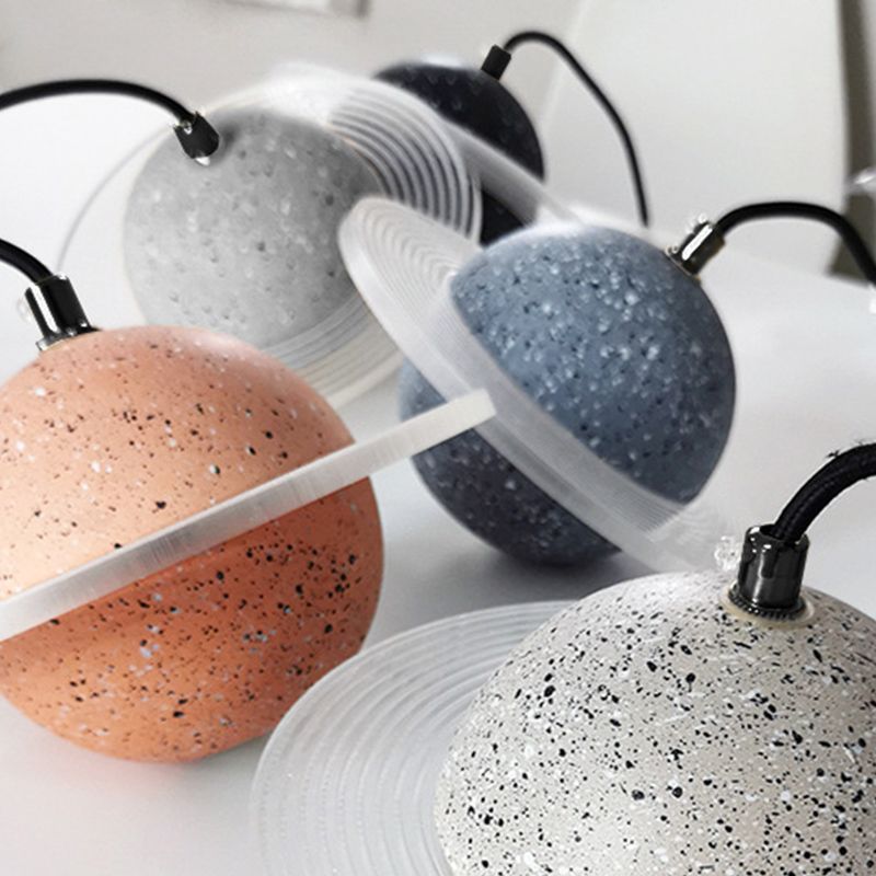 Multi lumières Suspension Round Pendentif Modern Style Stone Down Lighting