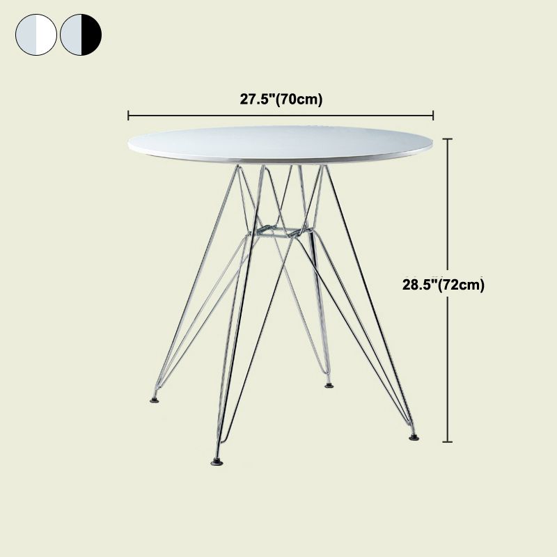 Modern Style Dining Table Round Dining Table with Metal Base for Home Use