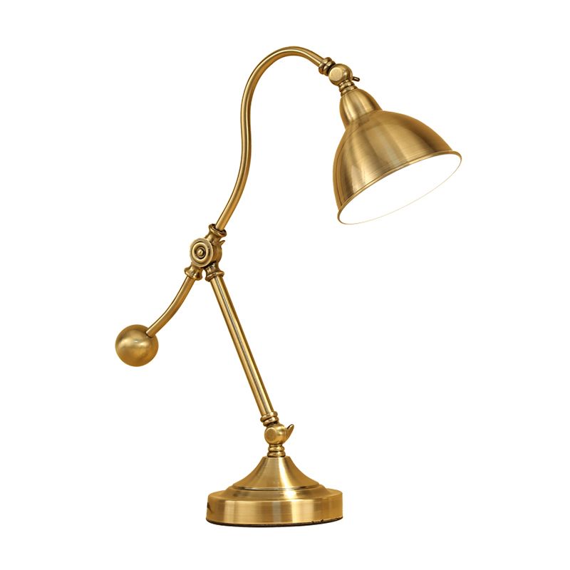 Gouden kom zwenkarm nachtkastje licht retro metallic 1 hoofd slaapkamer tafelverlichting