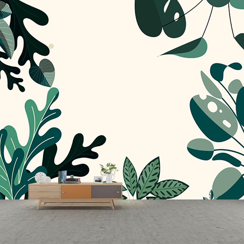 Living Room Wall Mural Tropical Plants Decorative Eco-friendly Wall Art