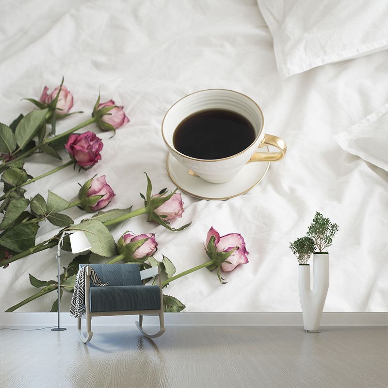 Environment Friendly Resistant Mural Wallpaper Roses Living Room Wall Mural