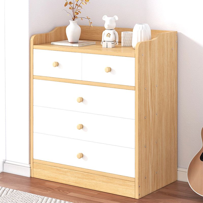 Modern Wooden Chest Bedroom Vertical Storage Chest with 4 / 5 / 6 Drawers