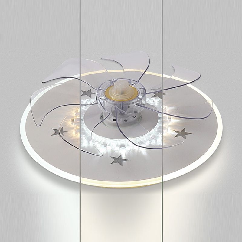 Modern Simple Ceiling Fan Light LED Ceiling Mount Lamp with Acrylic Shade for Bedroom