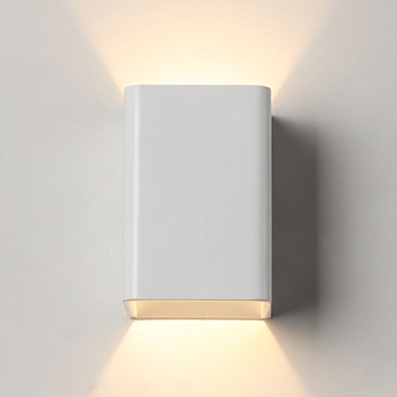 Modern Style Square Shape Wall Light Aluminum 2 Lights Sconces for Bedroom