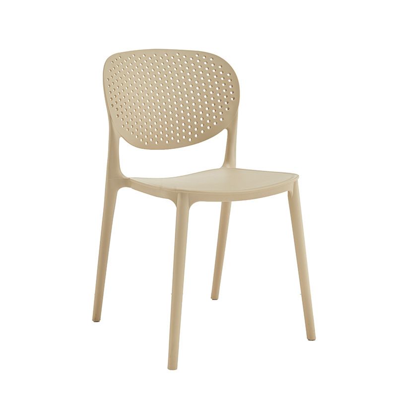 Indoor-Outdoor Plastic Dining Chair Open Back Stacking Side Chair