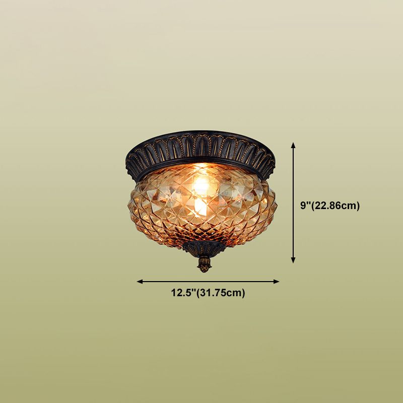 Lámpara de techo con pantalla de cristal, accesorio tradicional para pasillo cerca de la lámpara de techo, en negro