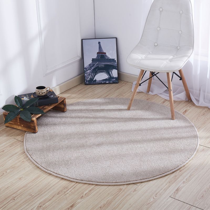 Round Plain Shag Rug Classical Indoor Carpet Non-Slip Backing Carpet for Home Decoration