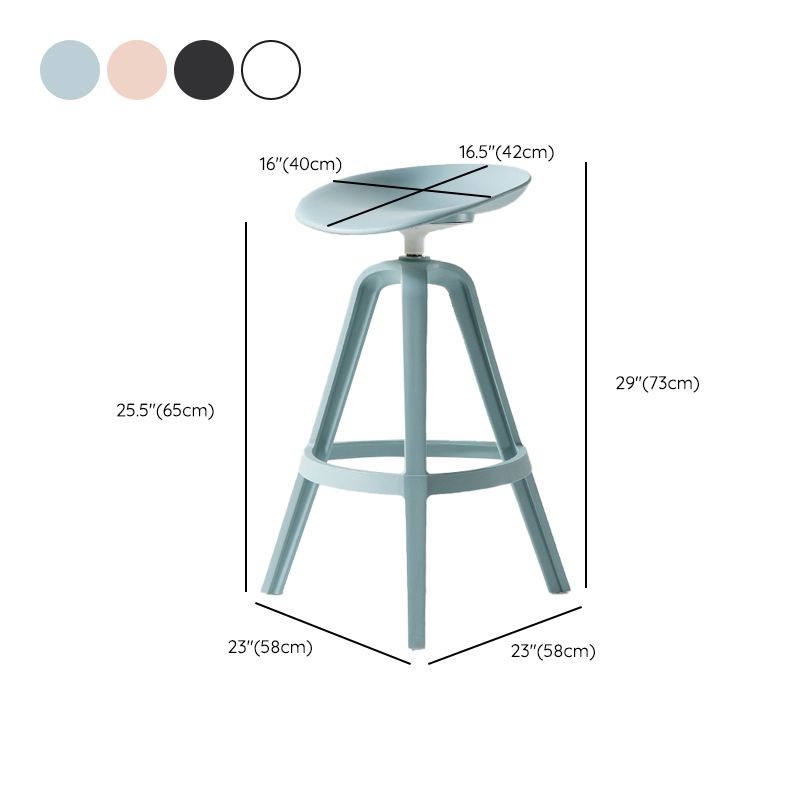 Low Back Plastic Swivel Bar Stool Industrial Armless Stool for Living Room