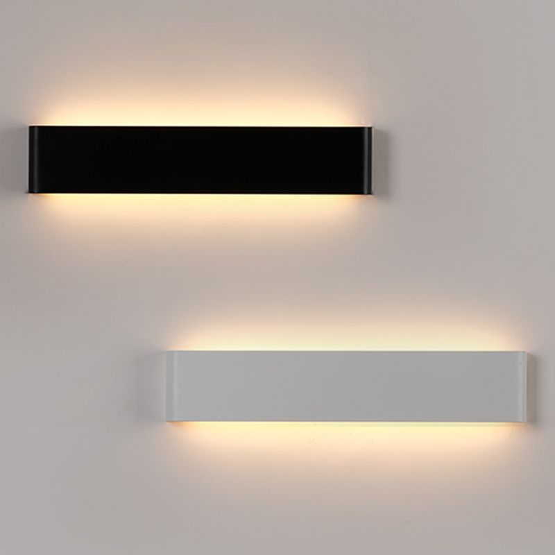 Luz de pared LED recta de la pared moderna de 2 luces con aluminio para dormitorio