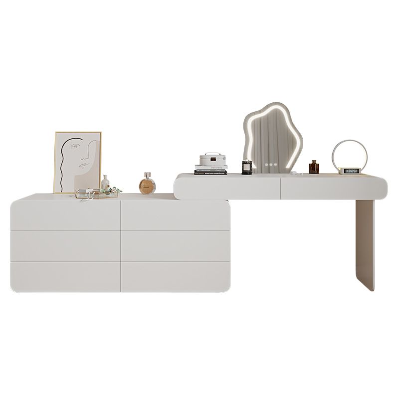 15.74" Wide Make-up Vanity White Makeup Vanity Desk Table with 5/8 Drawers