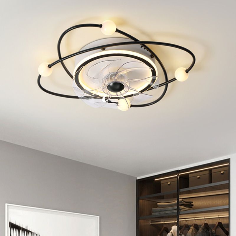 Nordic Round Flush Mount Lüfter Leuchtung Acryl Schlafzimmer LED SEMI Flush Leuchte
