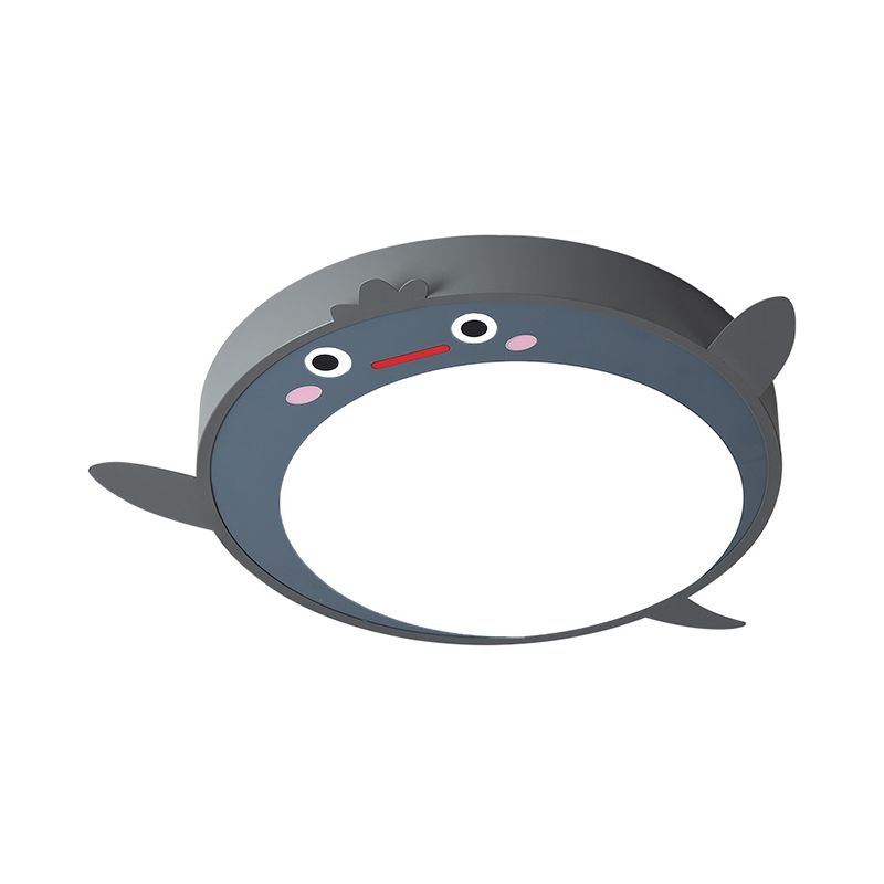 Cartoon Animals Acrylic Flush Light Fixture Led Close to Ceiling Light in Gray for Bedroom