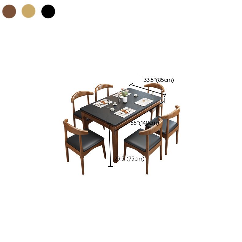 Contemporary Rectangle Dinner Table 4 Legs Kitchen Dining Table