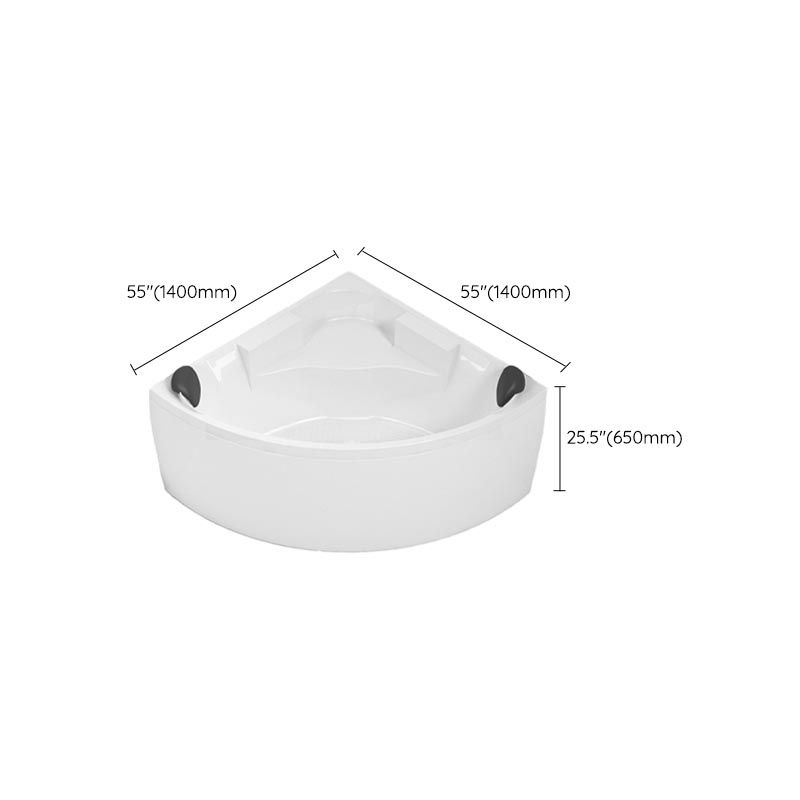 Modern Corner White Acrylic Bathtub Back to Wall with Drain and Massage Device Bath Tub