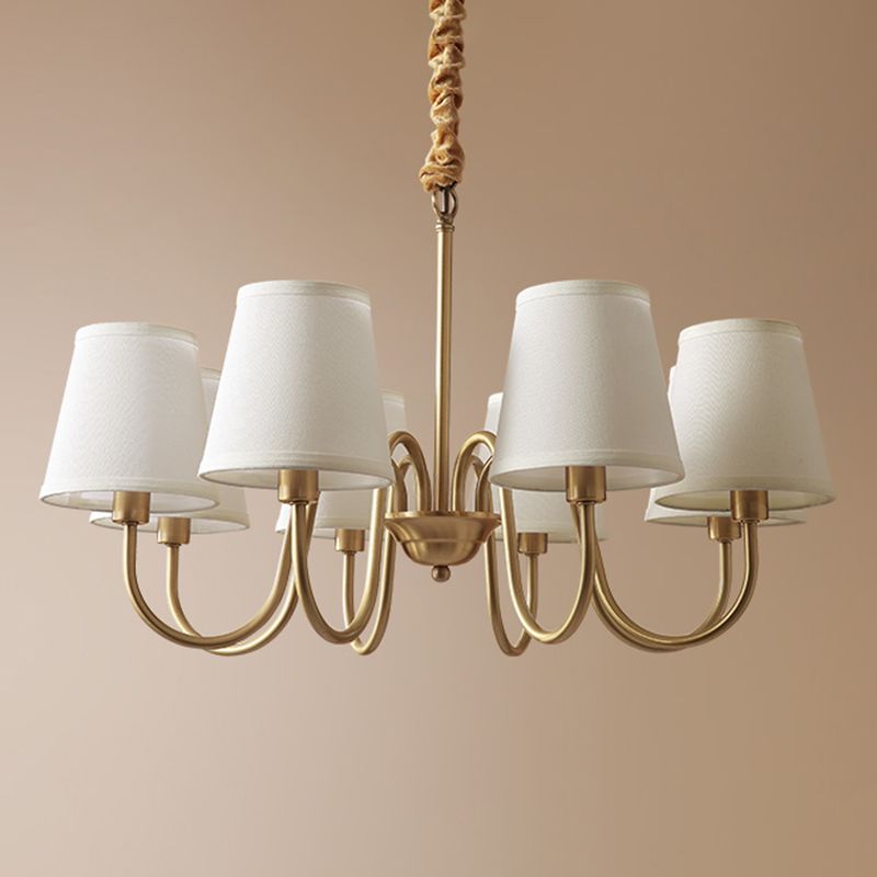 Gold Copper Pendant Light in Traditional Classic Style Flax Sputnik Hanging Light for Living Room