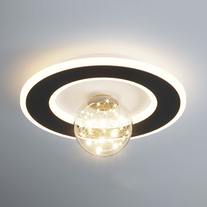 Modern Geometric Flush Light Fixture Metal 2 Light Flushmount Lighting