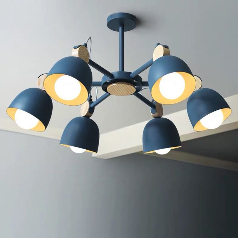 Luz semi empotrada de metal tipo cúpula, iluminación moderna de madera cerca del techo con junta ajustable