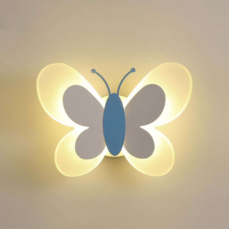 1 Light Butterfly Wall Sconce Modern Style Metal Wall Lighting for Bedroom