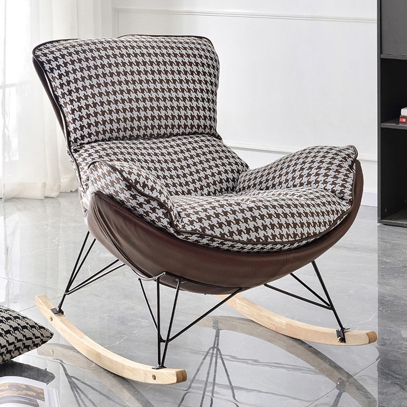 Contemporary Style Nursery Rocking Chair Indoor Rocking Chair with Ottoman