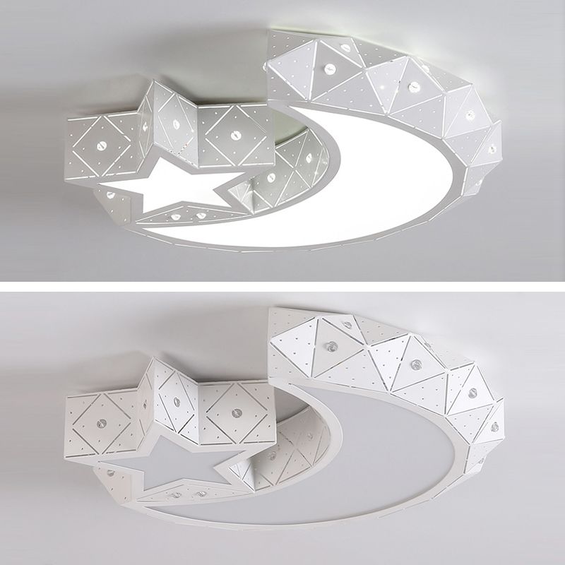Moon And Star Flush Mount Ceiling Light 1 Light Acrylic Modern Flush Mount Ceiling Light for Bedroom