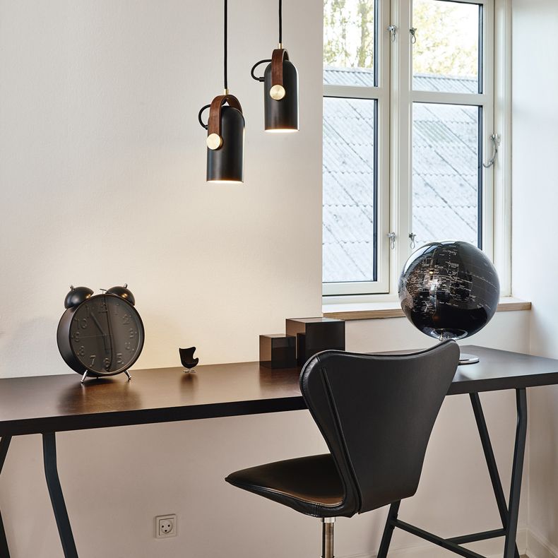Nordic Style 1-Bulb Adjustable Spotlight Cylindrical Suspension Pendant Light with Metal Shade