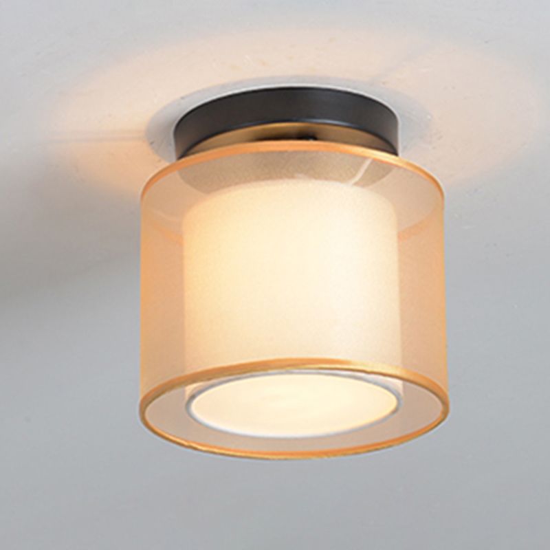 Luz de techo geométrico de oro de la luz de tela minimalista de tela de tela de tela de montaje de montaje de techo de la luz del techo