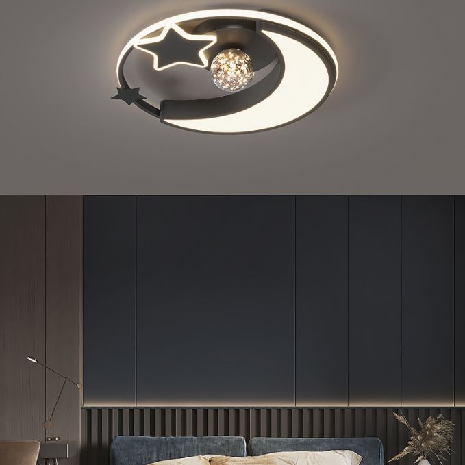 Bedroom Metal Flush Mount Light Fixture Contemporary Circle Flush Light Fixture