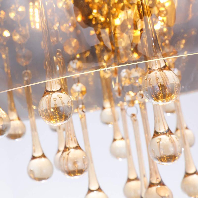 Ultra-modern Simplicity Drum Multi Light Pendant Glass Suspension Pendant Light for Restaurant