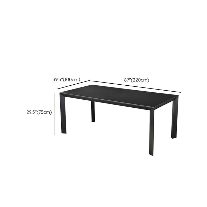 Industrial Dining Sintered Stone Table Dining Rectangle Table with Metal Legs for Home
