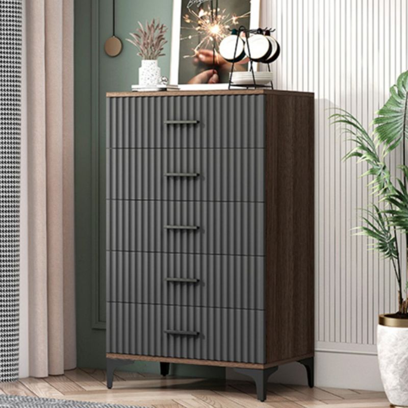 Contemporary Rectangle Accent Chest with Brown Top and Metal Legs