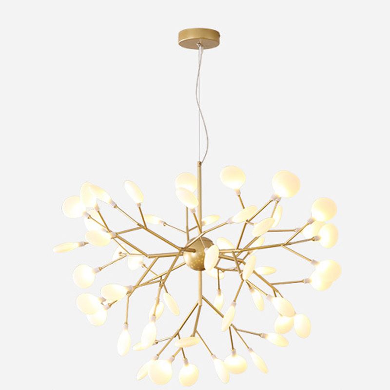 Lampada sospesa in metallo moderno Fireflies Style Lampada in oro per salotto
