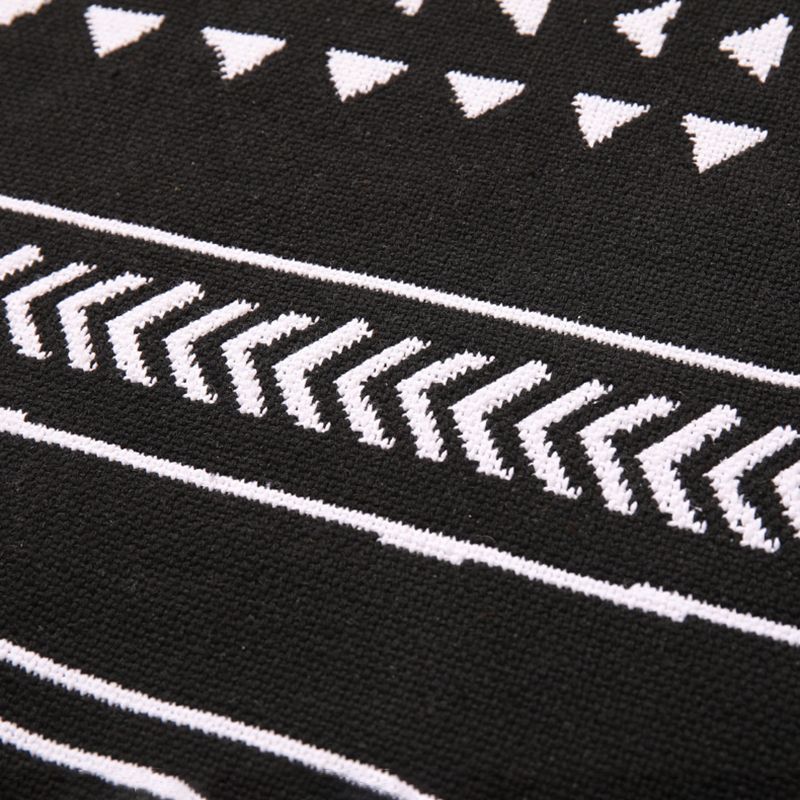 Bohemian Black Ameicana Match tapis funky Cotton Mélangez Aire tapis de frange pour chambre à coucher