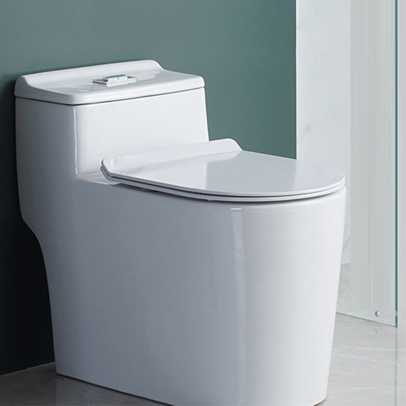 Contemporary 1 Piece Flush Toilet Floor Mounted White Toilet Bowl for Bathroom