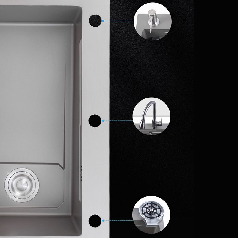 Modern Kitchen Sink Stainless Rectangular Faucet Kitchen Sink