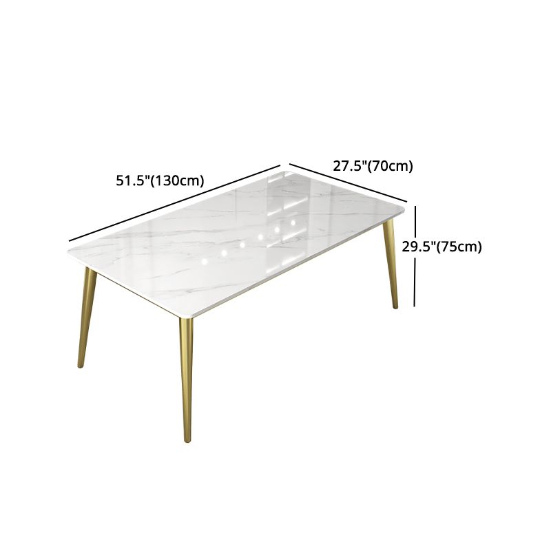 Glam White Sintered Stone Dining Table Set 1/2/5/7 Pieces Dining Set for Dining Areas