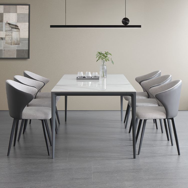 1/4/5/6/7 Pcs Metal Modern Dining Set with Rectangle Table Dinette Set