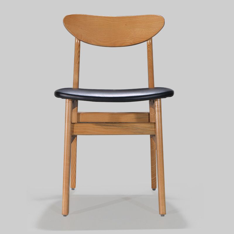 Modern Solid Wood Dining Chair Indoor-Outdoor Open Back Side Chair