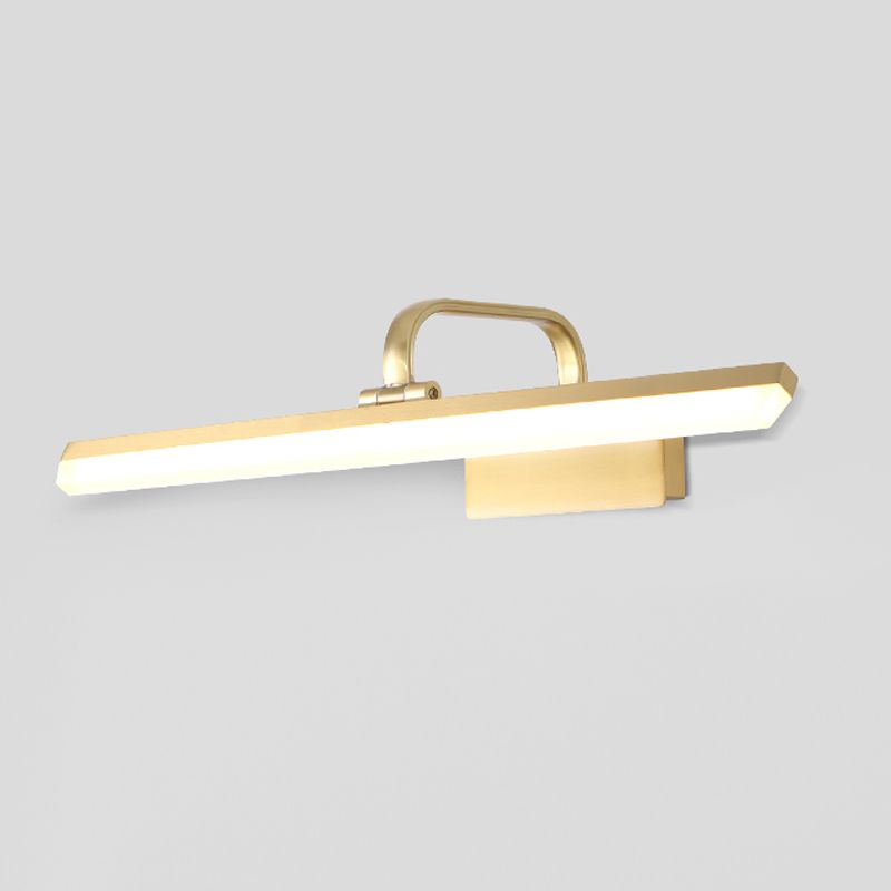 Luce murale a specchio in metallo a forma lineare moderna illuminazione montata a parete singola