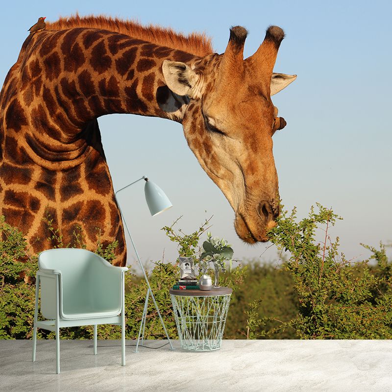 Giraffe Animal Wall Covering for Sitting Room Moisture Resistant, Made to Measure