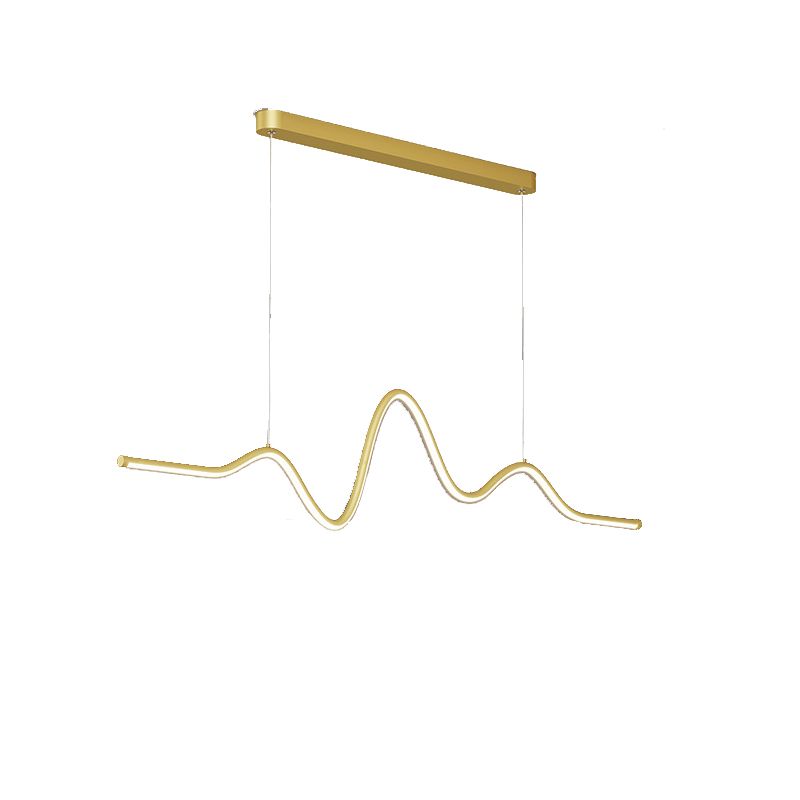 Modern Minimalist Acrylic Island Light Linear 1-Light Hanging Lamp for Dining Room