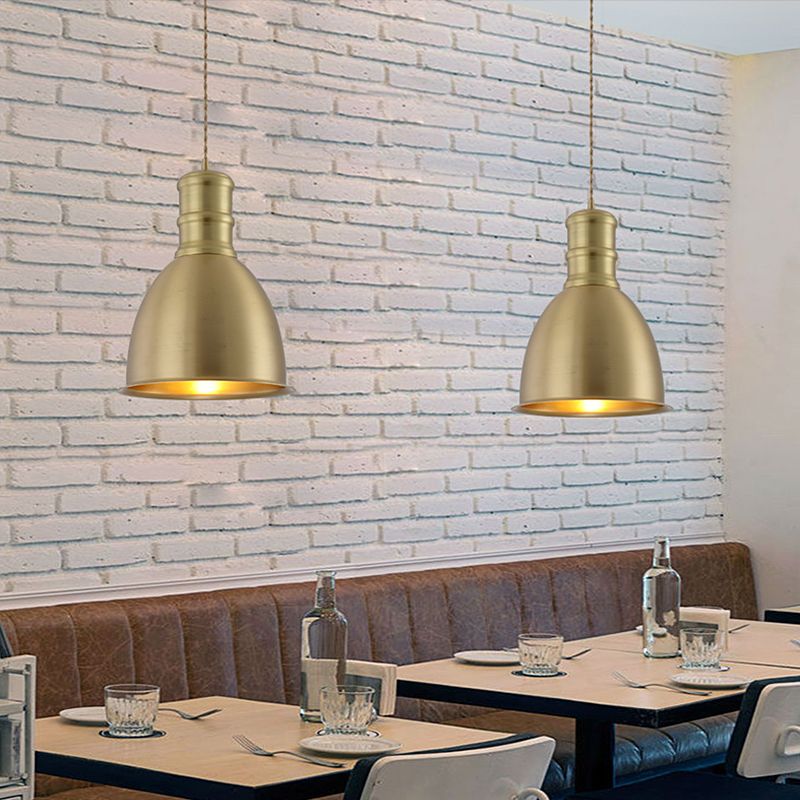 Minimalistische hangende hanglamp messing messing gearceerde hangerverlichting met metalen schaduw