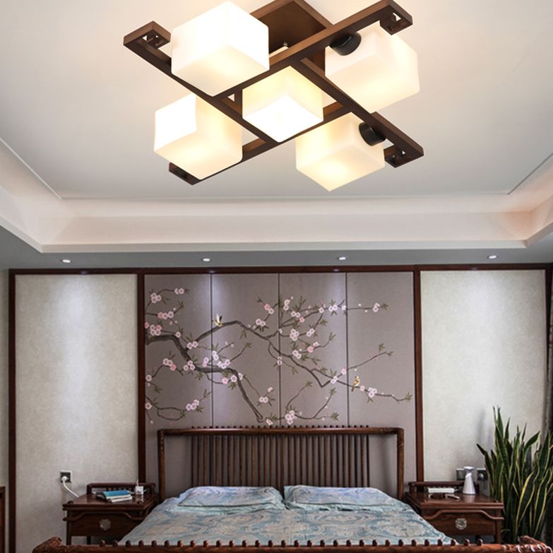 RECTANGE WOOD SEMI FUSH MOURT LUMIN